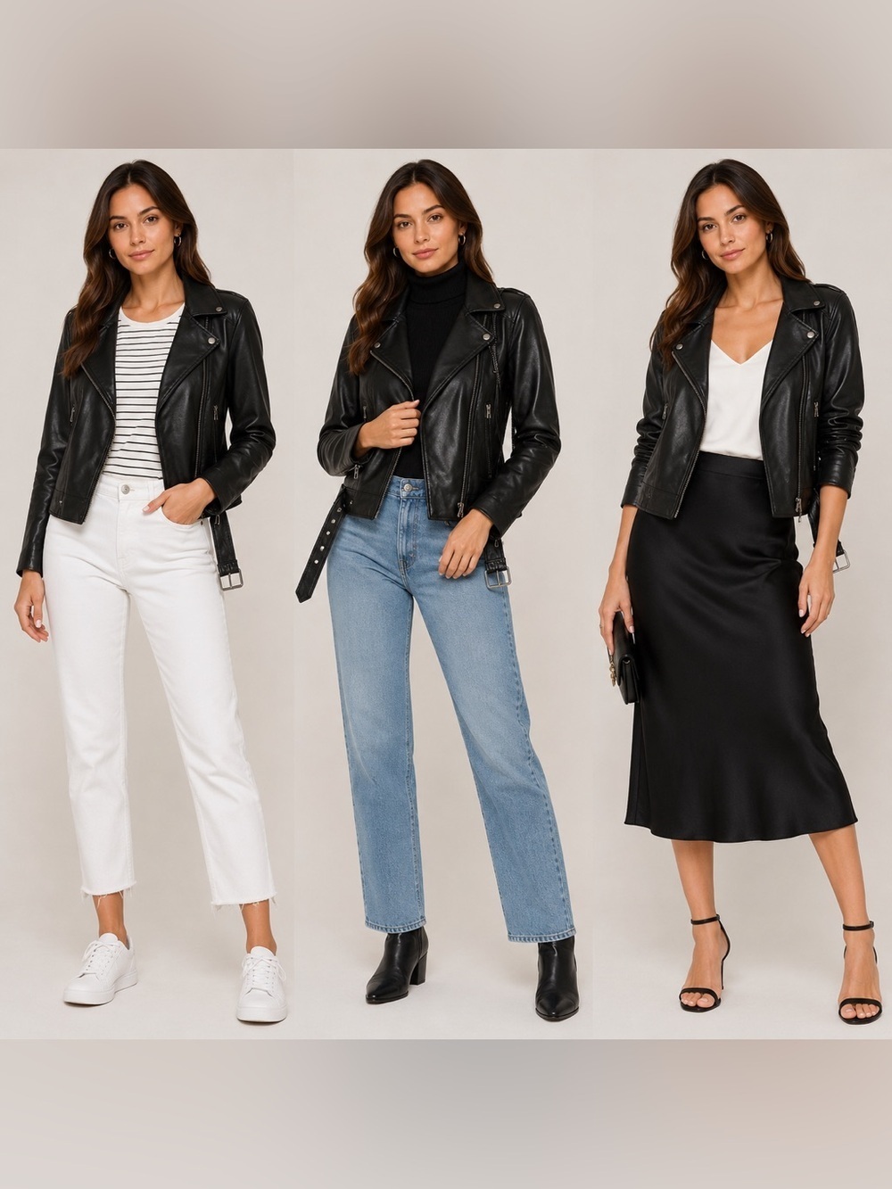 Elodie faux leather moto jacket medium